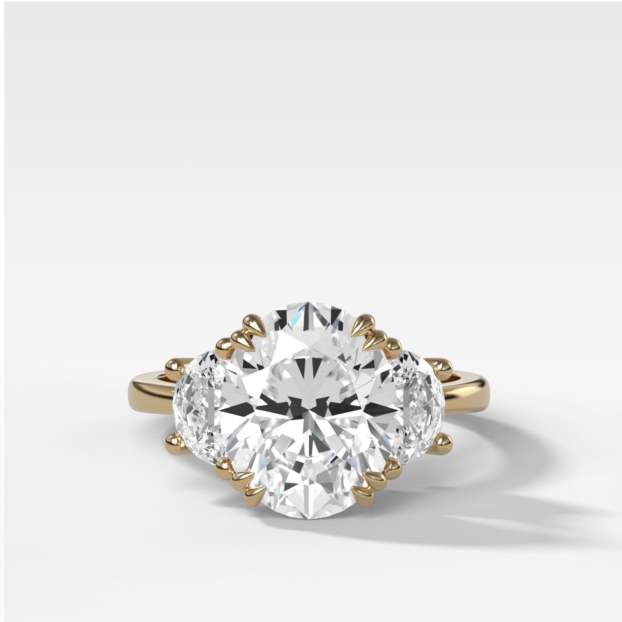 Marquise Shaped Three Stone Lab Grown Diamond Engagement Ring